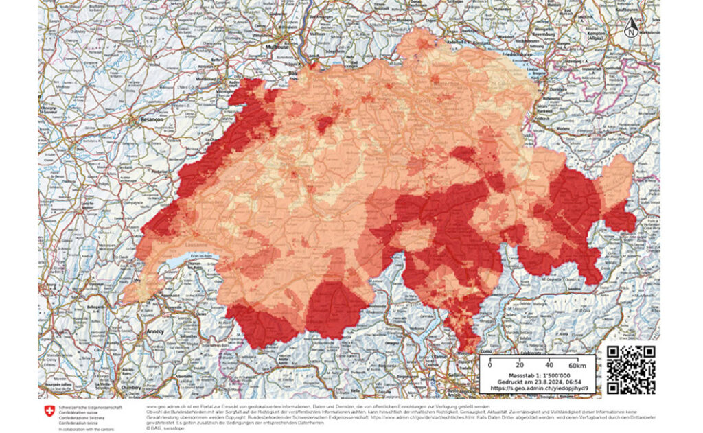 Radonkarte Schweiz vom BAG