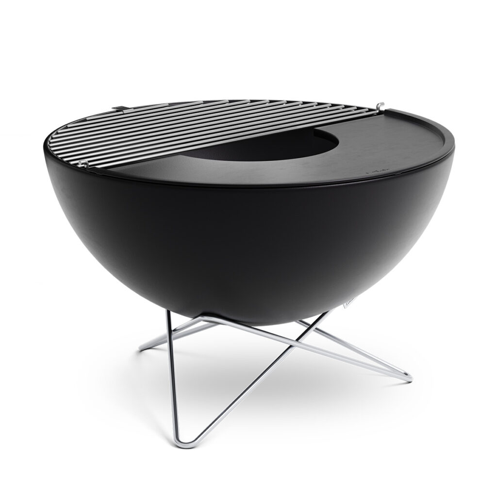 Feuerschale Bowl70 mit Sternfuss und Grillrost.