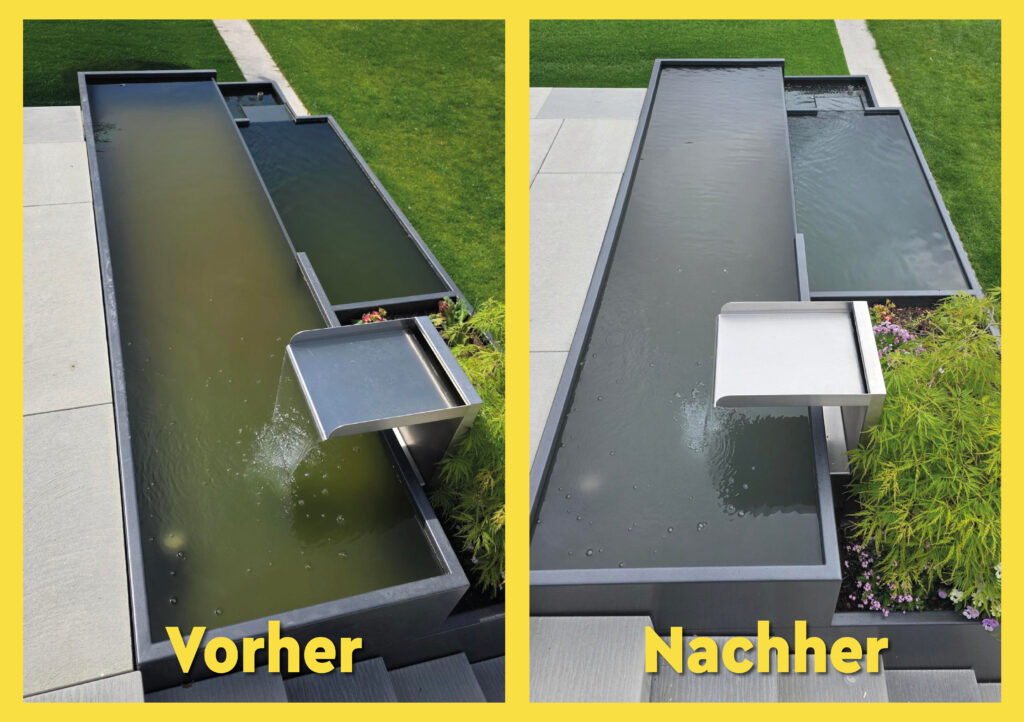Vorher-Nachher-Vergleich Brunnenwassser